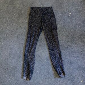 Black Cheetah Print Small Leggings Athletic Material